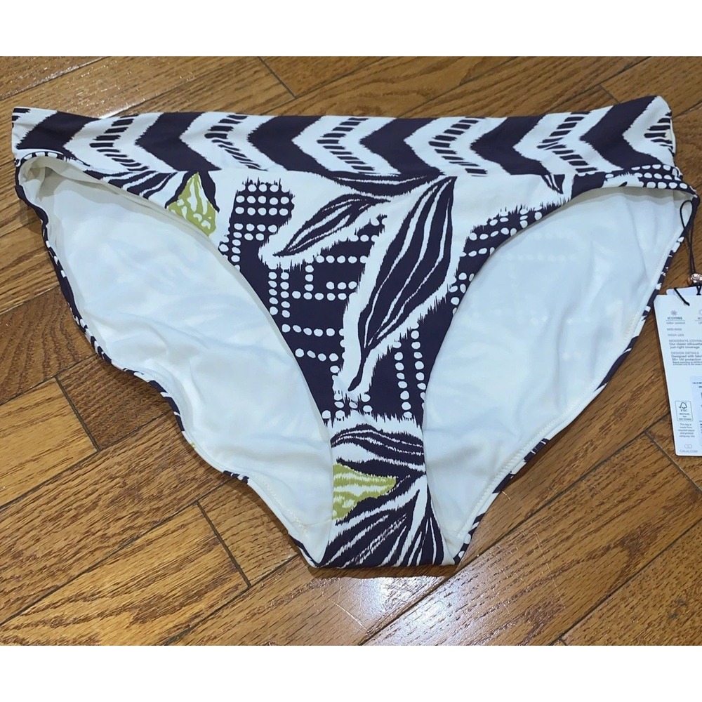 Calia‎ Bikini Bottoms Swim Mid Rise High Leg XXL Primitive Print